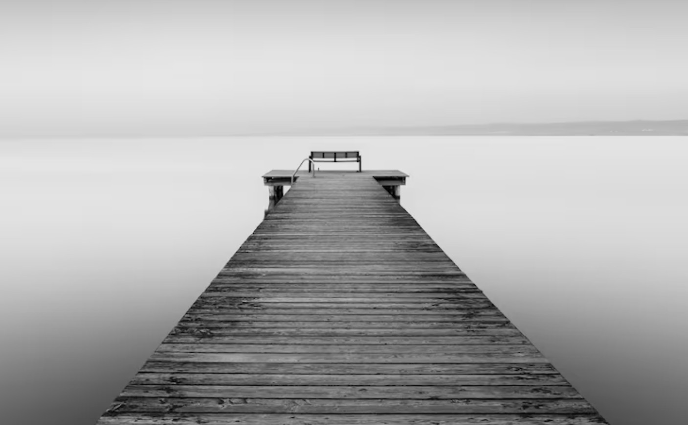 an empty wooden dock
